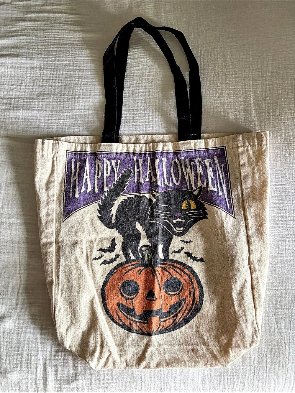 Halloween Cat Pumpkin Graphic Tote